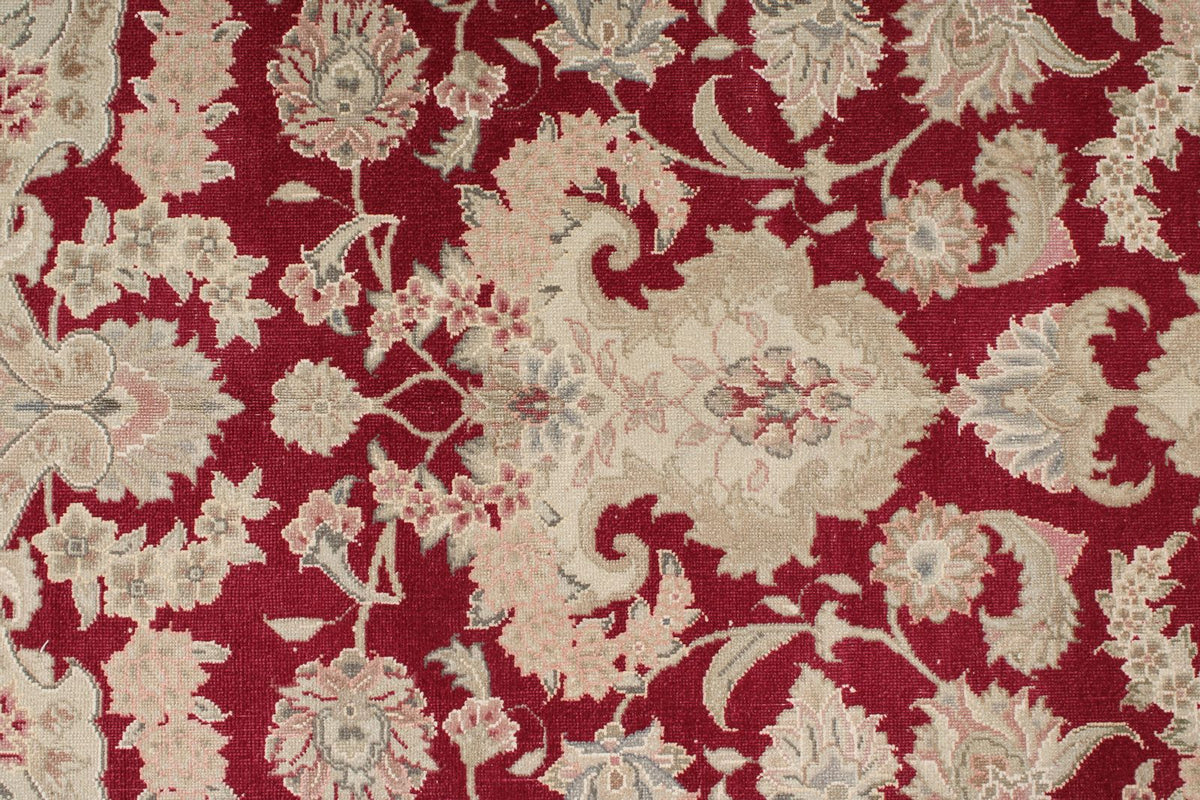 8x10 Burgundy and Ivory Turkish Traditional Rug