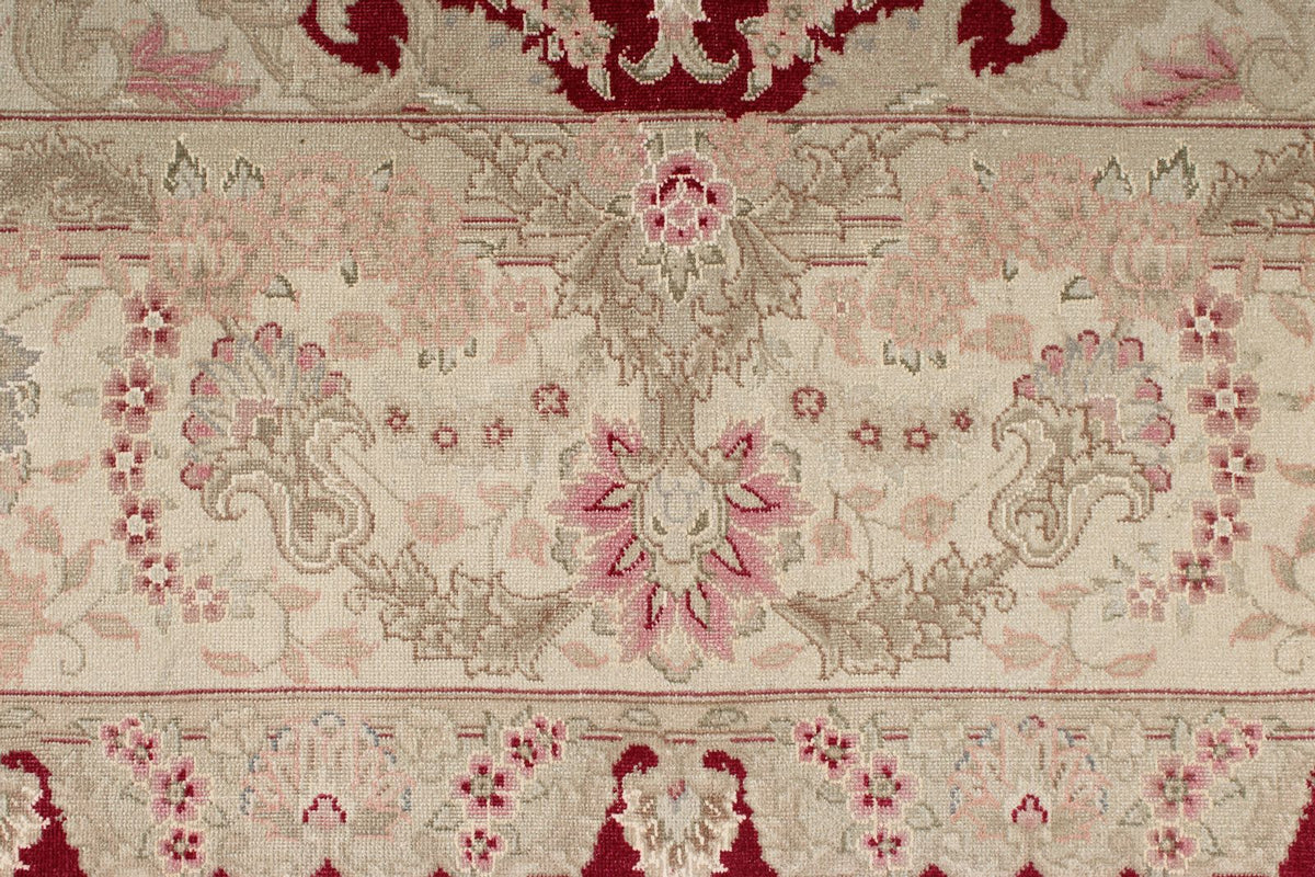 8x10 Burgundy and Ivory Turkish Traditional Rug