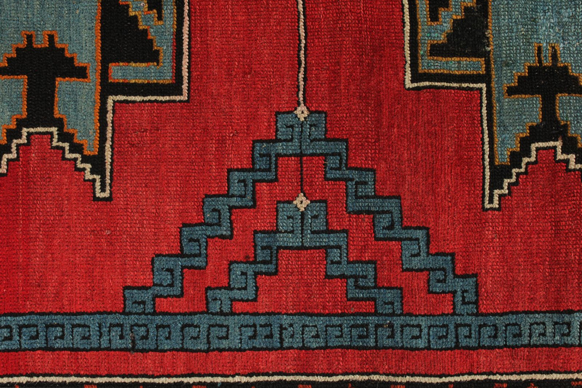 4x6 Red and Navy Kazak Tribal Rug
