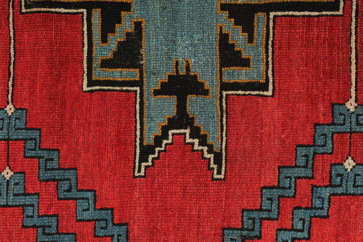 4x6 Red and Navy Kazak Tribal Rug