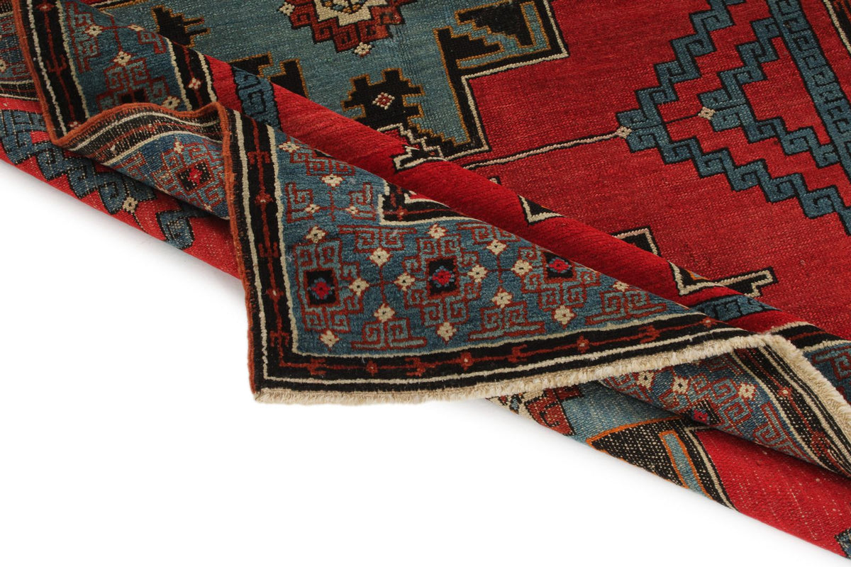 4x6 Red and Navy Kazak Tribal Rug