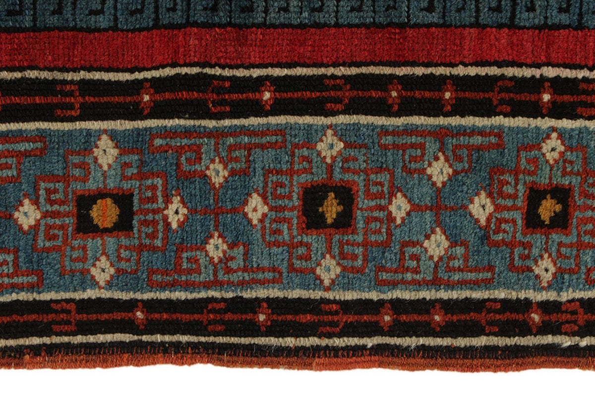 4x6 Red and Navy Kazak Tribal Rug