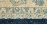 4x27 Blue and Ivory Turkish Oushak Runner