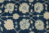 4x27 Blue and Ivory Turkish Oushak Runner