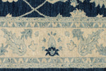 4x27 Blue and Ivory Turkish Oushak Runner