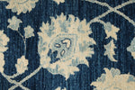 4x27 Blue and Ivory Turkish Oushak Runner