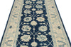 4x27 Blue and Ivory Turkish Oushak Runner