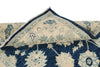 4x27 Blue and Ivory Turkish Oushak Runner