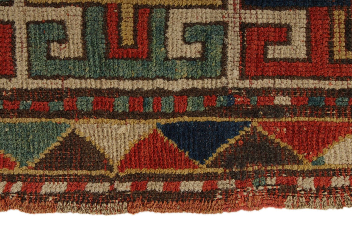 6x7 Red and Navy Kazak Tribal Rug