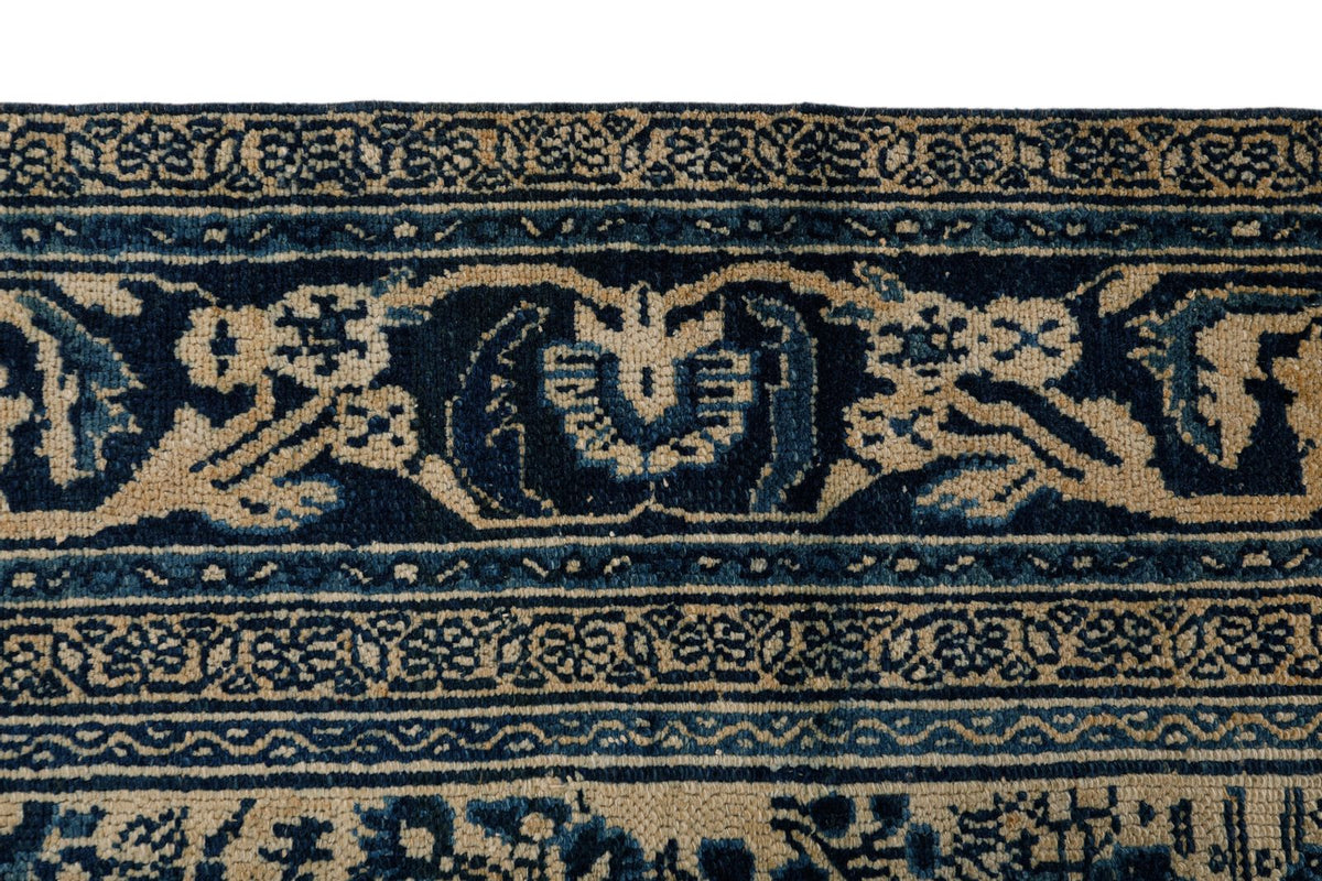 8x11 Ivory and Navy Persian Traditional Rug