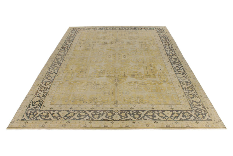 10x14 Gold and Navy Anatolian Persian Rug