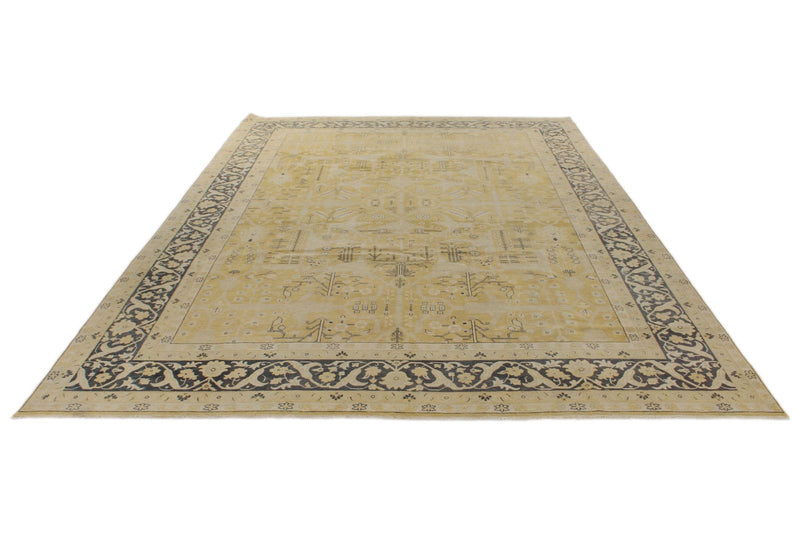 10x14 Gold and Navy Anatolian Persian Rug