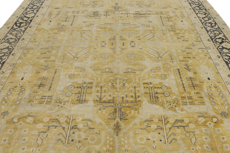 10x14 Gold and Navy Anatolian Persian Rug