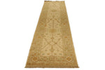 3x11 Beige and Green Turkish Oushak Runner