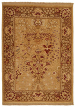 4x6 Beige and Brown Turkish Oushak Rug
