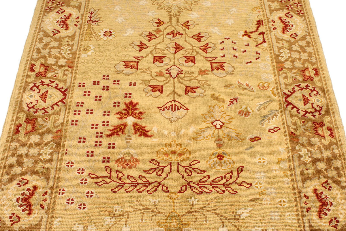 4x6 Beige and Brown Turkish Oushak Rug