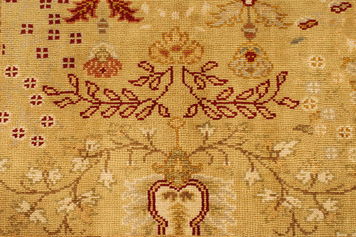 4x6 Beige and Brown Turkish Oushak Rug