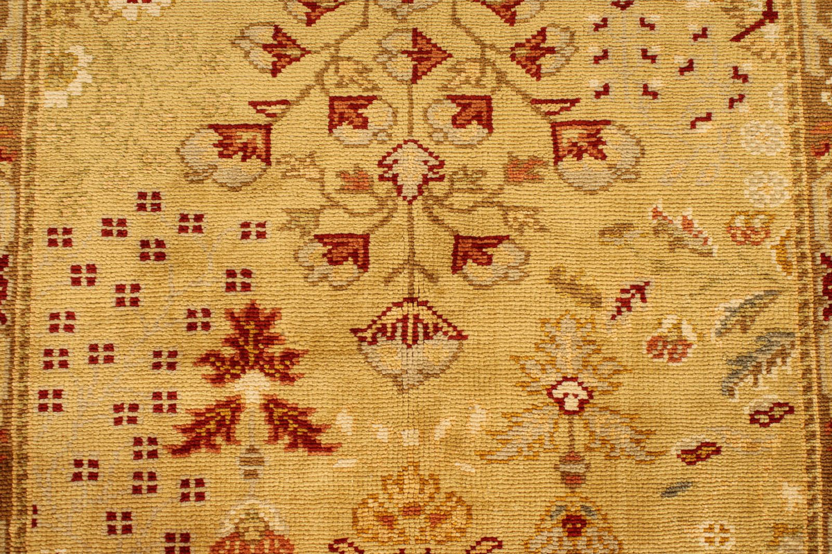 4x6 Beige and Brown Turkish Oushak Rug