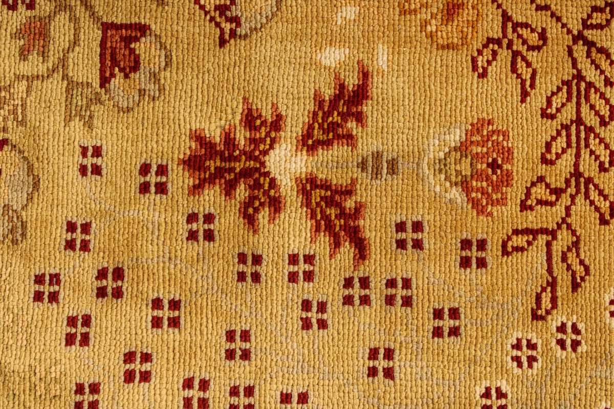 4x6 Beige and Brown Turkish Oushak Rug