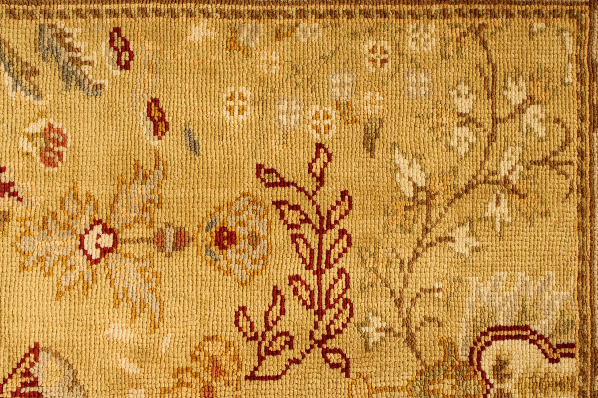 4x6 Beige and Brown Turkish Oushak Rug