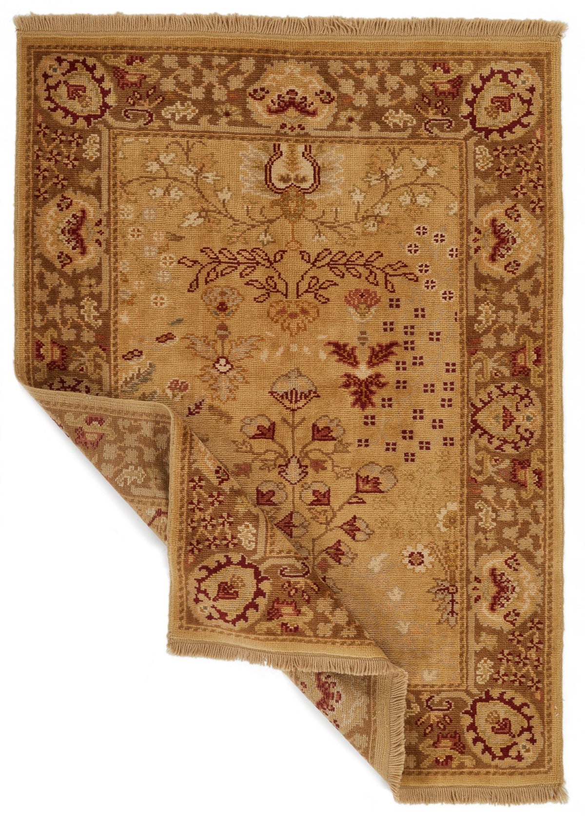 4x6 Beige and Brown Turkish Oushak Rug