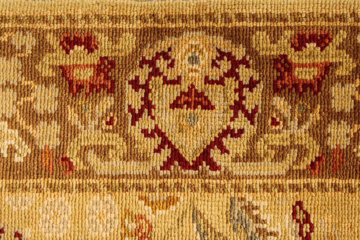 4x6 Beige and Brown Turkish Oushak Rug