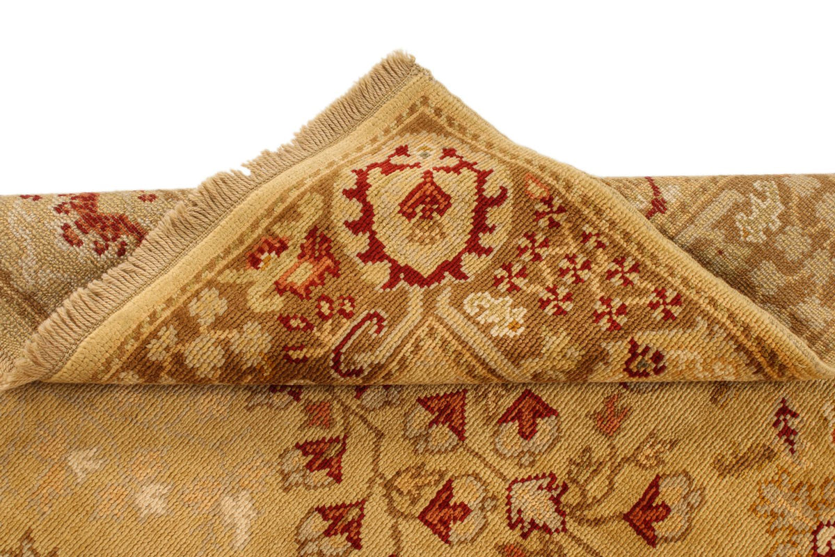 4x6 Beige and Brown Turkish Oushak Rug