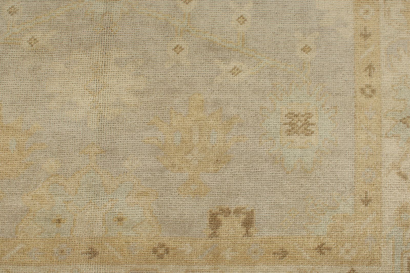 7x10 Gray and Ivory Turkish Oushak Rug