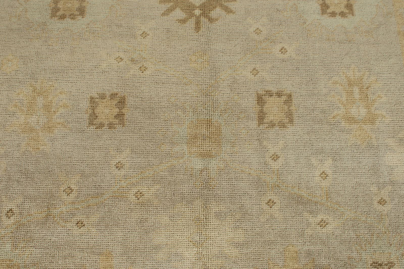 7x10 Gray and Ivory Turkish Oushak Rug