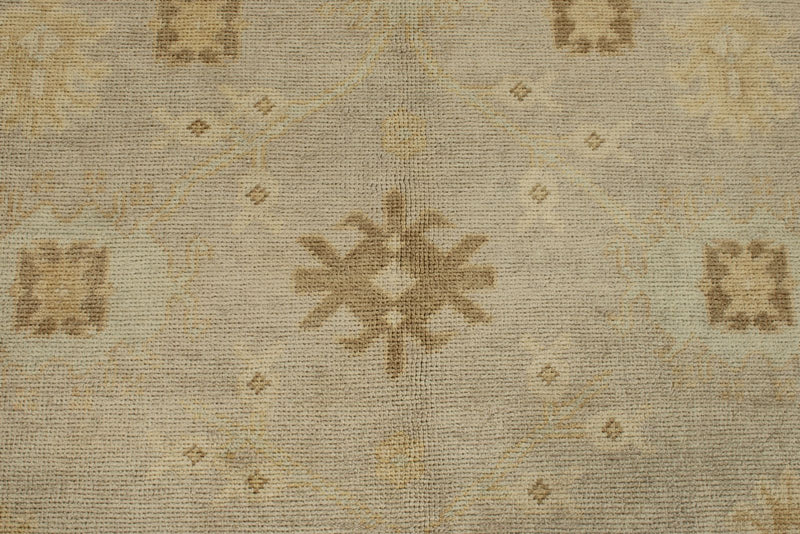 7x10 Gray and Ivory Turkish Oushak Rug