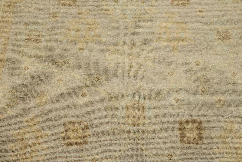 7x10 Gray and Ivory Turkish Oushak Rug
