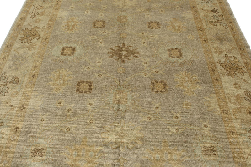 7x10 Gray and Ivory Turkish Oushak Rug