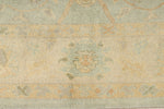 7x9 Green and Gold Turkish Oushak Rug