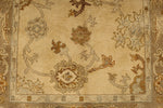 5x6 Ivory and Brown Turkish Oushak Rug