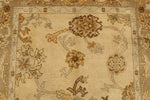 5x6 Ivory and Brown Turkish Oushak Rug