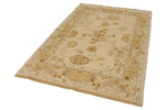 5x6 Ivory and Brown Turkish Oushak Rug