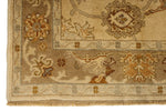 5x6 Ivory and Brown Turkish Oushak Rug