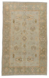 7x11 Gray and Green Turkish Oushak Rug