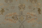 7x11 Gray and Green Turkish Oushak Rug