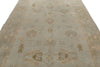 7x11 Gray and Green Turkish Oushak Rug
