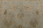 7x11 Gray and Green Turkish Oushak Rug