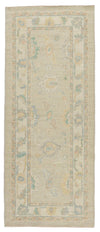 3x8 Beige and Ivory Turkish Oushak Rug Runner