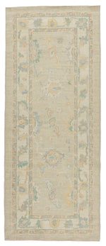 3x8 Beige and Ivory Turkish Oushak Rug Runner