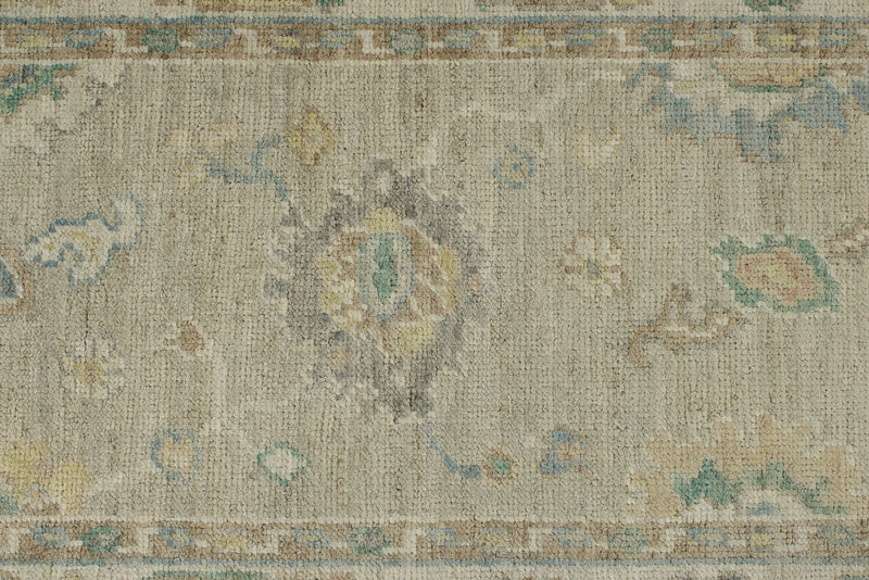 3x8 Beige and Ivory Turkish Oushak Rug Runner