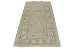 3x8 Beige and Ivory Turkish Oushak Rug Runner