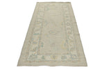 3x8 Beige and Ivory Turkish Oushak Rug Runner