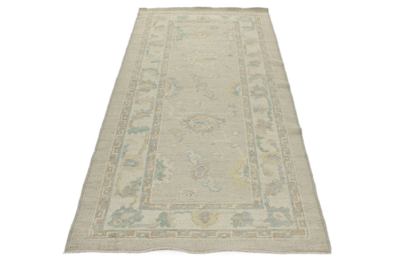 3x8 Beige and Ivory Turkish Oushak Rug Runner