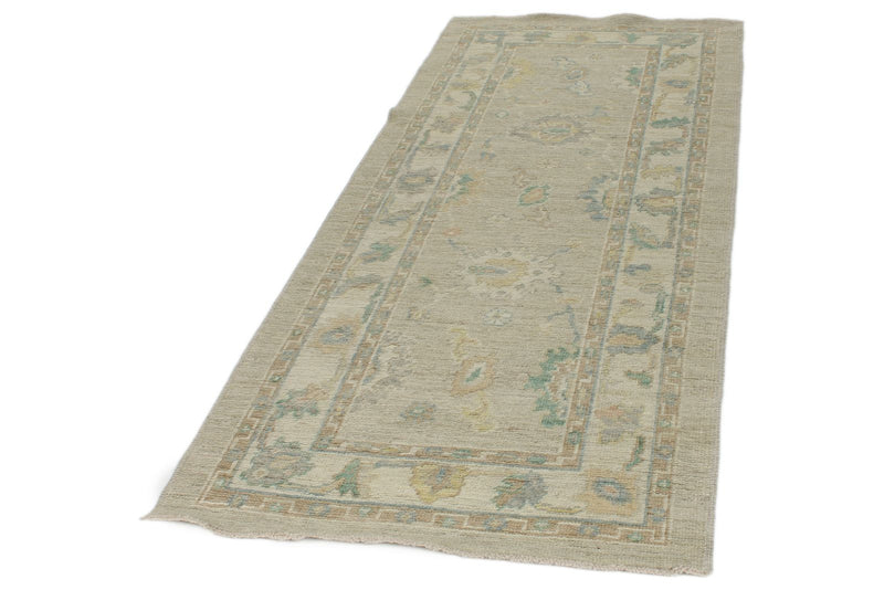 3x8 Beige and Ivory Turkish Oushak Rug Runner