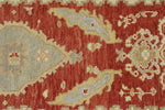 3x11 Red and Gold Turkish Oushak Rug Runner