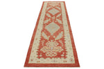 3x11 Red and Gold Turkish Oushak Rug Runner